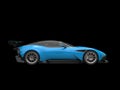 Light sky blue awesome modern race car - side view Royalty Free Stock Photo