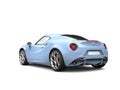 Light sky blue modern luxury sports car - tail view Royalty Free Stock Photo