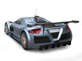 Light slate gray metallic flake paint supercar - back view