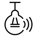 Light smart lightbulb icon, outline style