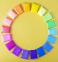 light soft multi-colored plasticine is laid out in the form of a circle Royalty Free Stock Photo