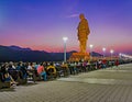 Light and sound show at Worlds tallest statue known as Statue of Unity,