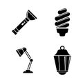 Light source. Simple Related Vector Icons Royalty Free Stock Photo