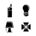 Light source. Simple Related Vector Icons Royalty Free Stock Photo