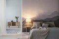 Light in spacious bedroom interior Royalty Free Stock Photo