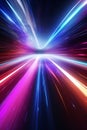 Light Speed Hyperspace Background, Colorful Light Streaks Depicting Motion, Generative AI