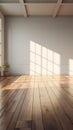 Light spills into an empty room, beautifully captured in 3D rendering