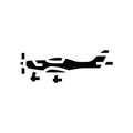 light sport airplane aircraft glyph icon vector illustration