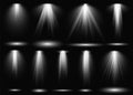 Light. Spotlight stage beam, projection studio beams of light. Theater scene, concert club, presentation stand spot bulb Royalty Free Stock Photo