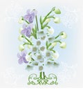 Light spring flowers bouquet illustration