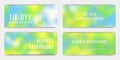 Light spring rectangular horizontal banners. Blurred backgrounds in Tie dye style