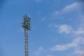 Light stadium or Sports lighting against blue sky background Royalty Free Stock Photo