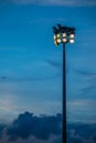 Light stadium or Sports lighting at night, evening Royalty Free Stock Photo