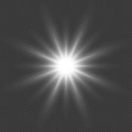 The light of a star. star glow on a transparent background explodes on a transparent background. Royalty Free Stock Photo