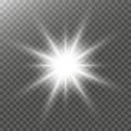 The light of a star. star glow on a transparent background explodes on a transparent background. Royalty Free Stock Photo