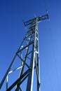 Light steel electricity tower pole blue sky