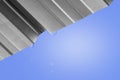 light steel roof with raindrops Royalty Free Stock Photo