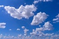 Light Stratocumulus clouds at deep blue sky.Natural sky background texture Royalty Free Stock Photo