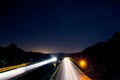 Light streaks on Interstate 89 in Vermont