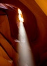 Light streaming in from the top of Upper Antelope Canyon