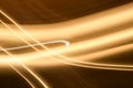 Light and stripes glow abstract effect. Vivid gold ribbon on golden background