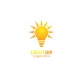 Light sun electricity bulb logo Royalty Free Stock Photo