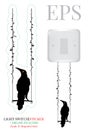 Crow bird on a swing, vector Royalty Free Stock Photo