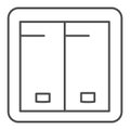 Light switch thin line icon. Electricity toggle vector illustration isolated on white. Electric turn on outline style Royalty Free Stock Photo