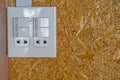 Light switch are on the wall wood Royalty Free Stock Photo