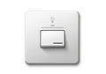 Light switch with a white plate and a central rectangular toggle in the off Royalty Free Stock Photo