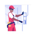 Light switches installation isolated concept vector illustration