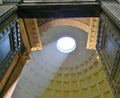 The light throught the pantheon in Rome