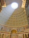 The light throught the roof of the pantheon in Rome