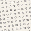Light Tilted Seamless Pattern with Universal Web Icons Royalty Free Stock Photo