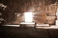 Light From Within The Tomb Of Jesus. Jesus Christ resurrection. Christian Easter concept. Royalty Free Stock Photo