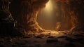 Light At The Top of An Underground Cavern Royalty Free Stock Photo