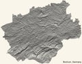 Light topographic map of Bochum, Germany