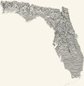 Light topographic map of Florida, USA