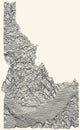 Light topographic map of Idaho, USA