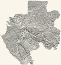 Light topographic map of Gabon