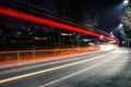 Light traces on traffic junctions Royalty Free Stock Photo