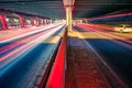 Light traces on traffic junctions at night Royalty Free Stock Photo