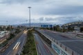 Light traffic on a highway from Athens city