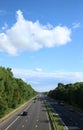 Light traffic M6 motorway countryside Lancashire