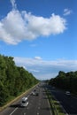 Light traffic M6 motorway countryside Lancashire