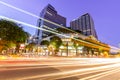 Light trail on Orchard road Royalty Free Stock Photo