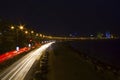 Light trail, Princess Necklace, Marine Drive, Mumbai, Maharashtra