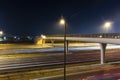 Light trails on busy night road. City Royalty Free Stock Photo