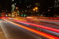 Light trails of car traffic in the city at night Royalty Free Stock Photo