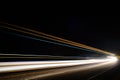 Light trails of cars at motorway in the night long exposure Royalty Free Stock Photo